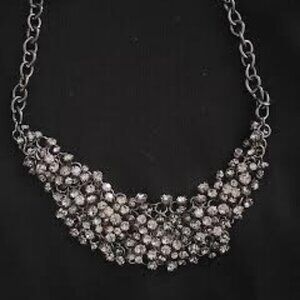 J CREW rhinestone necklace. Smokey crystals large and small. 20 " end to end